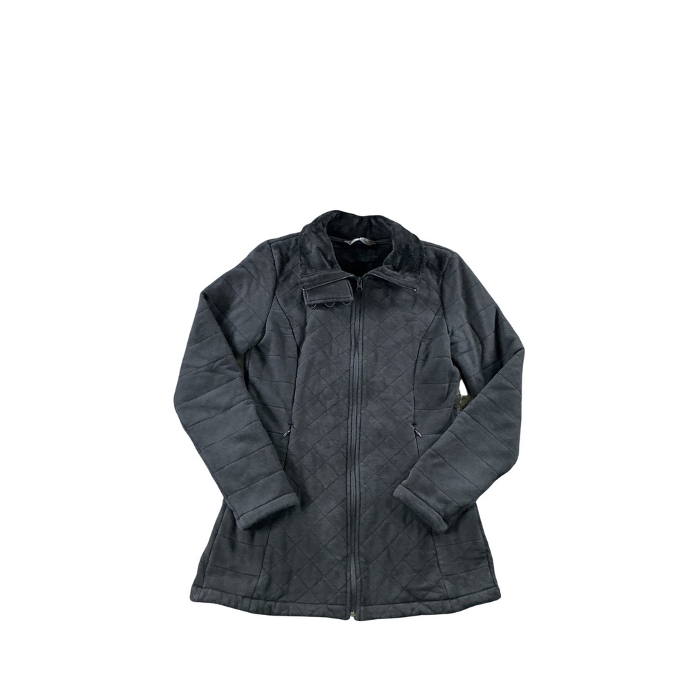 The North Face Womens Small Black Quilted Full Zip Faux Fur Lined Jacket Coat
